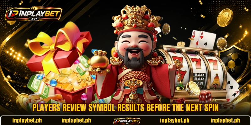 Players review symbol results before the next spin