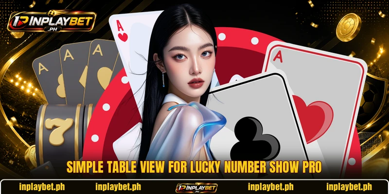 Simple table view for Lucky Number Show Pro